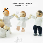 Wooden Dolls House Family Set - 7 Pieces