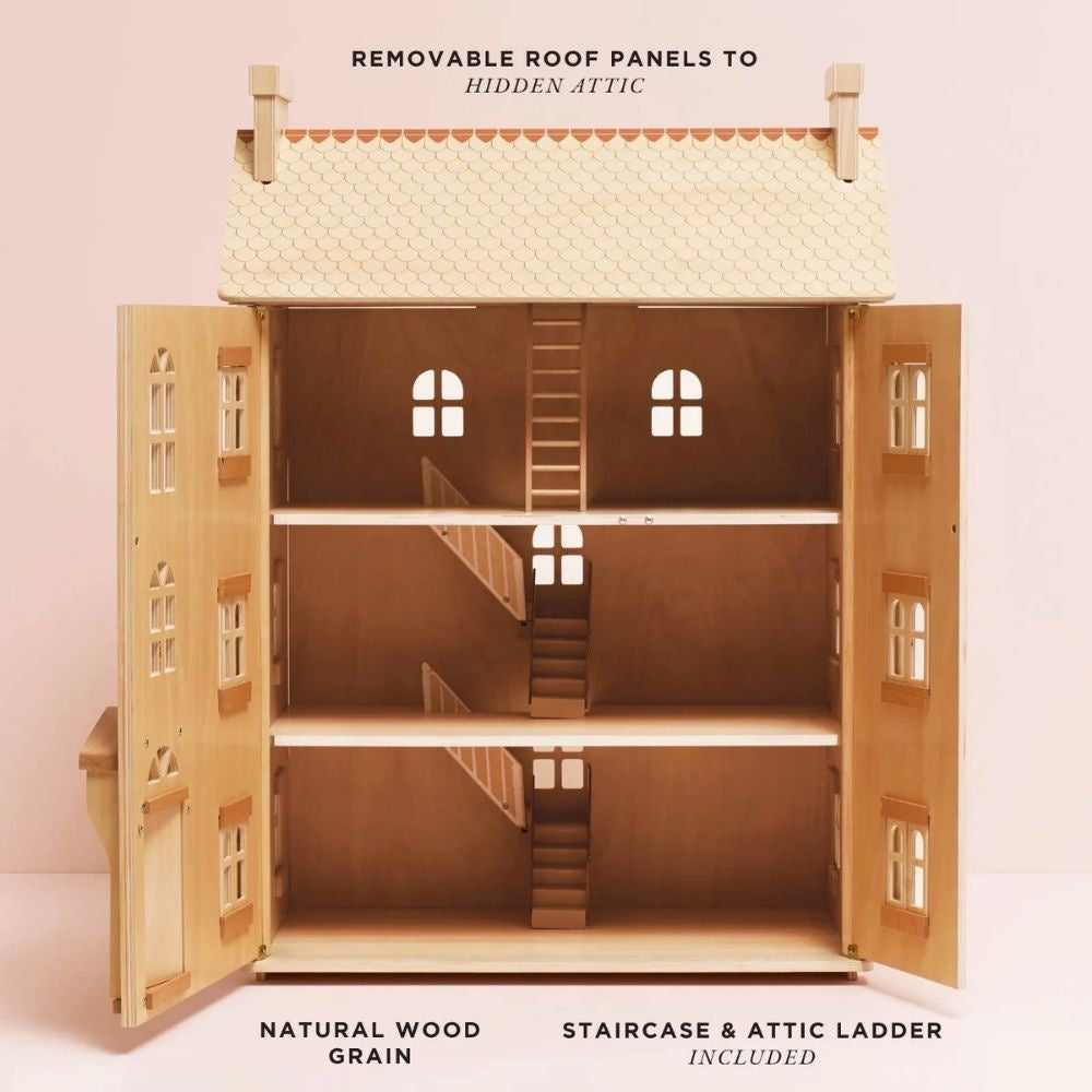 Grand Natural Wooden Dolls House