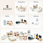 Complete Dolls House Furniture Set – 35 Pieces