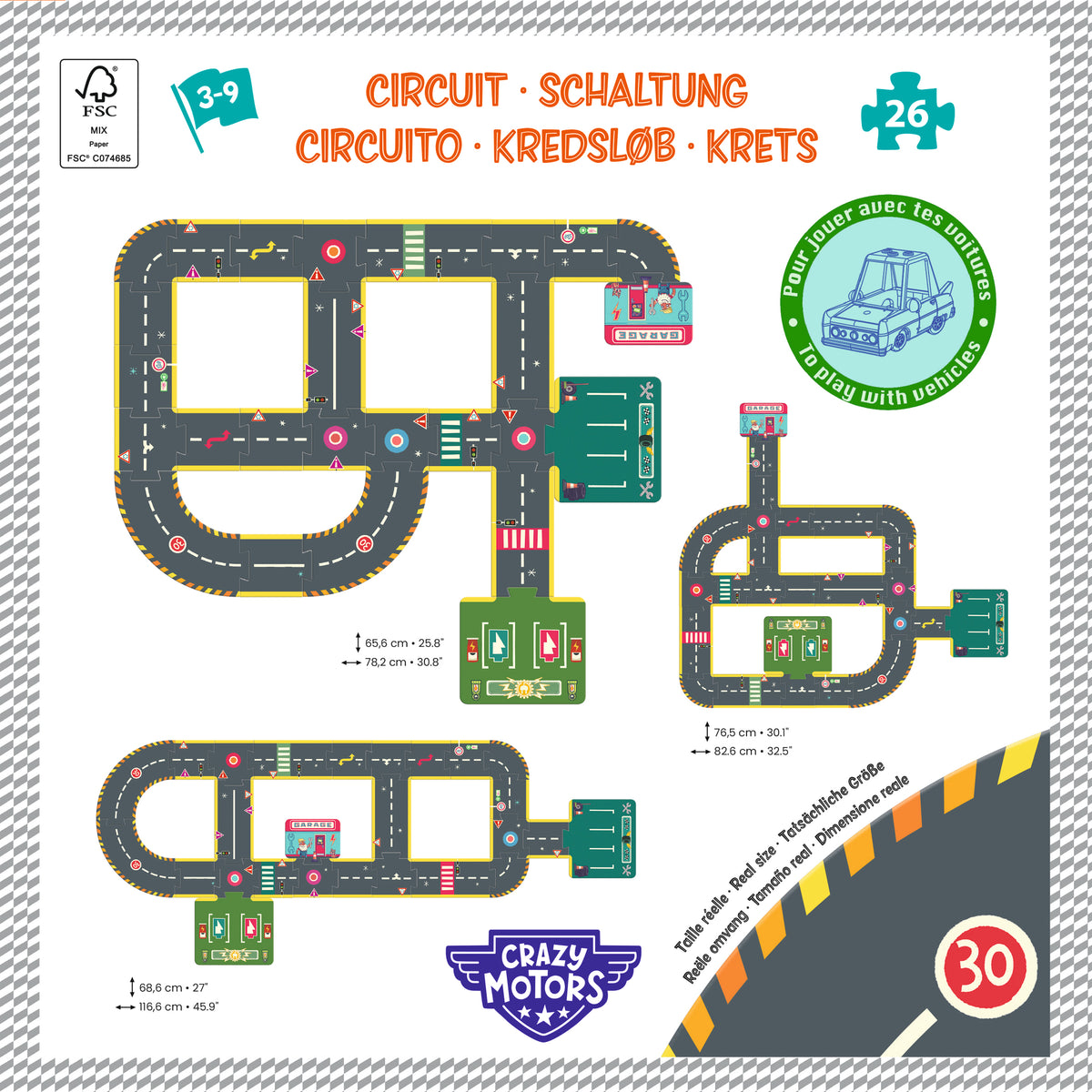 Djeco Crazy Motors 26-Piece Puzzle Circuit
