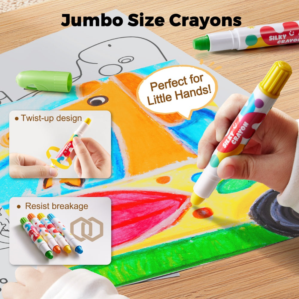 Baby Roo Silky Washable Crayons - 6 Colours